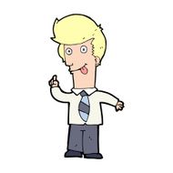 cartoon office man with crazy idea N16
