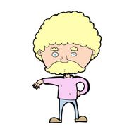 cartoon man with mustache making camp gesture N15