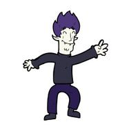 cartoon happy vampire man N43