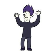 cartoon happy vampire man N44
