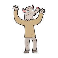 cartoon happy werewolf man N12