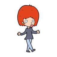 cartoon confused woman N158