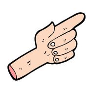 cartoon pointing hand N79