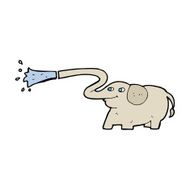 cartoon elephant squirting water N26