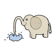 cartoon elephant squirting water N27