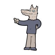 cartoon pointing wolf man N10