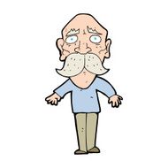 cartoon sad old man N28