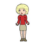 cartoon woman shrugging shoulders N701