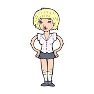 cartoon woman with hands on hips N332