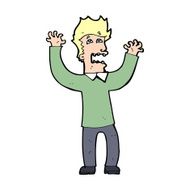 cartoon terrified man N406