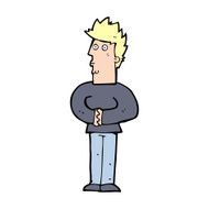 cartoon nervous man N231