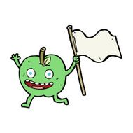 cartoon apple with flag N15