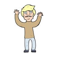 cartoon terrified man N407