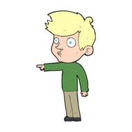 cartoon pointing boy N46