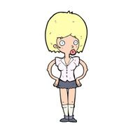 cartoon woman with hands on hips N333