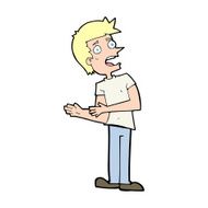 cartoon man making excuses N15