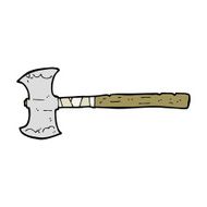 cartoon double sided axe N28