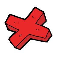 cartoon negative cross symbol N15