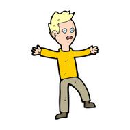 cartoon startled boy N51