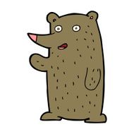 cartoon waving bear N17