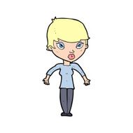 cartoon woman shrugging shoulders N702