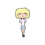 cartoon shy woman N70