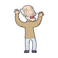 cartoon terrified old man N29