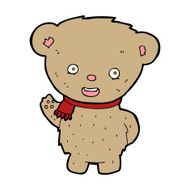 cartoon teddy bear waving N35