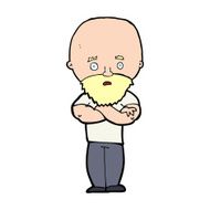 cartoon shocked bald man with beard N15