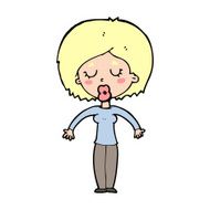 cartoon woman with closed eyes N16