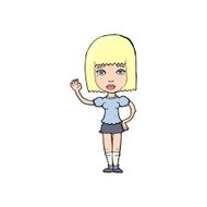 Cartoon Woman Waving N494
