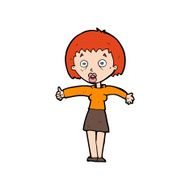 cartoon amazed woman N16
