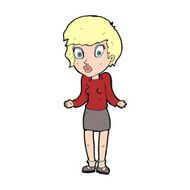 cartoon woman shrugging shoulders N703