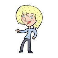 cartoon woman laughing and pointing N15