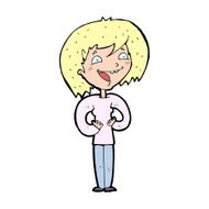 cartoon excited woman N203