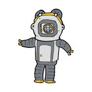 cartoon deep sea diver N45