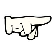 cartoon pointing hand N80