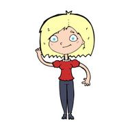 Cartoon Woman Waving N495