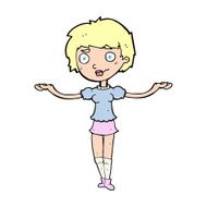 cartoon woman spreading arms N16