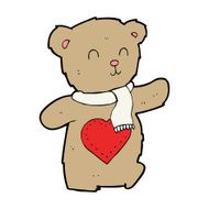 cartoon teddy bear with love heart N18