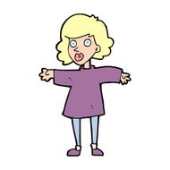 cartoon nervous woman N53