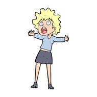 cartoon frightened woman N43