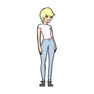 cartoon modern attractive woman N16