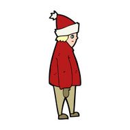 cartoon person in winter clothes N14