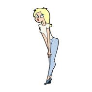 cartoon attractive girl N29
