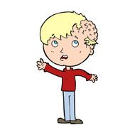 cartoon boy with growth on head N57