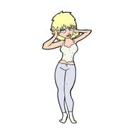 cartoon pretty woman N413