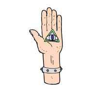 cartoon spooky hand symbol N15