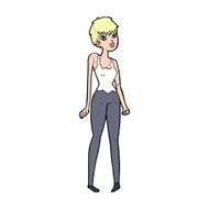 cartoon pretty woman N415