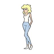 cartoon pretty woman N416